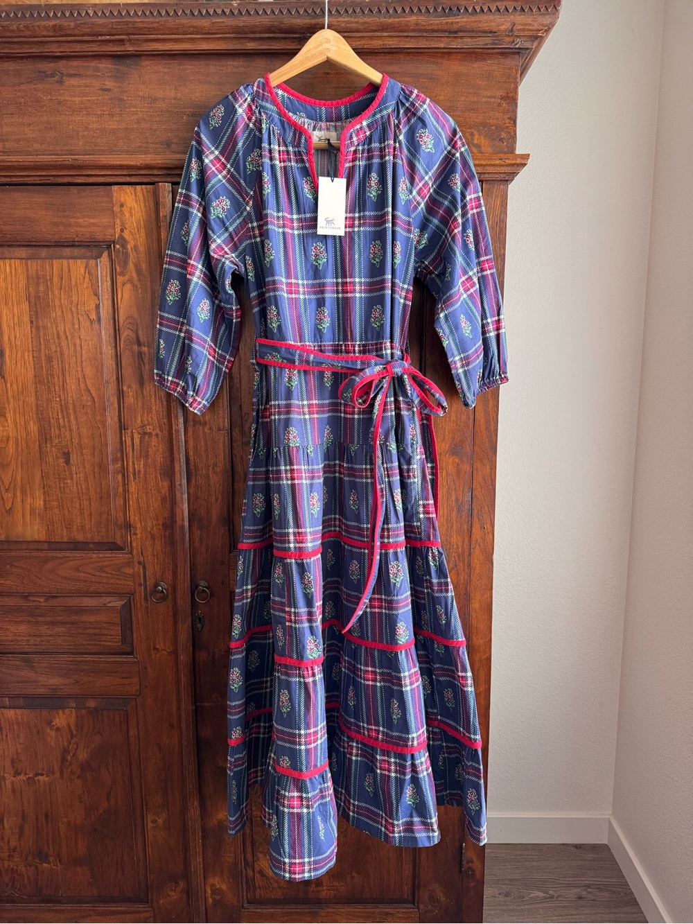 Printfresh Floral Patchwork Tiered Dress New Organic Cotton Small